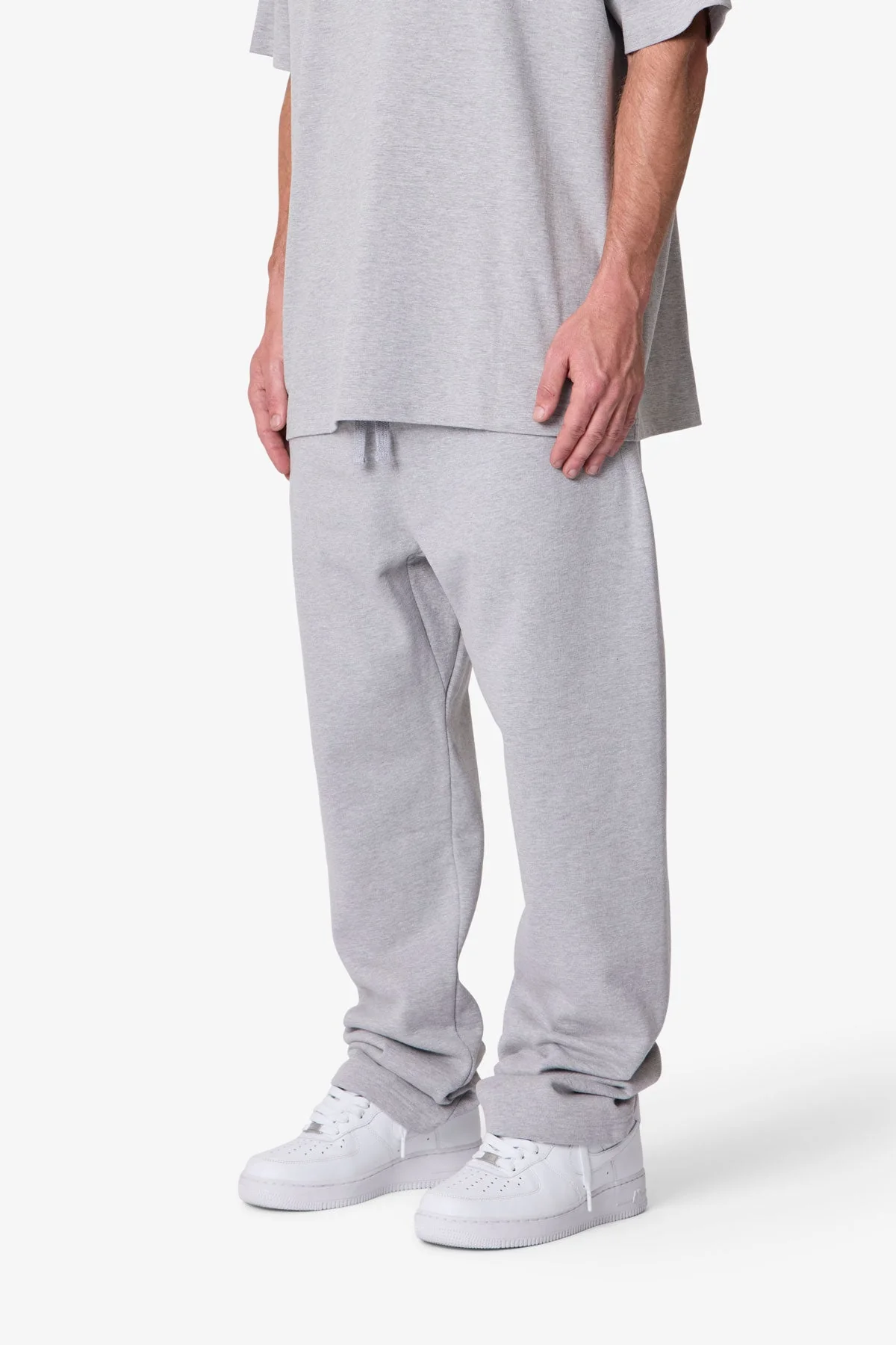 Heavy Basic Relaxed Sweatpants - Marled Grey - Image 3