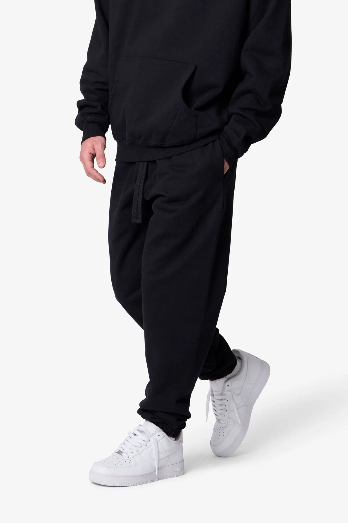 Heavy Basic Sweatpants - Black - Image 6