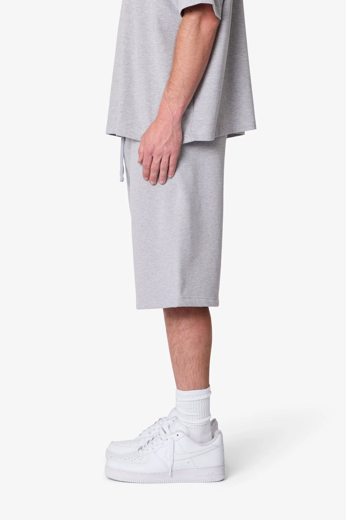 Heavy Basic Sweatshorts - Marled Grey - Image 4