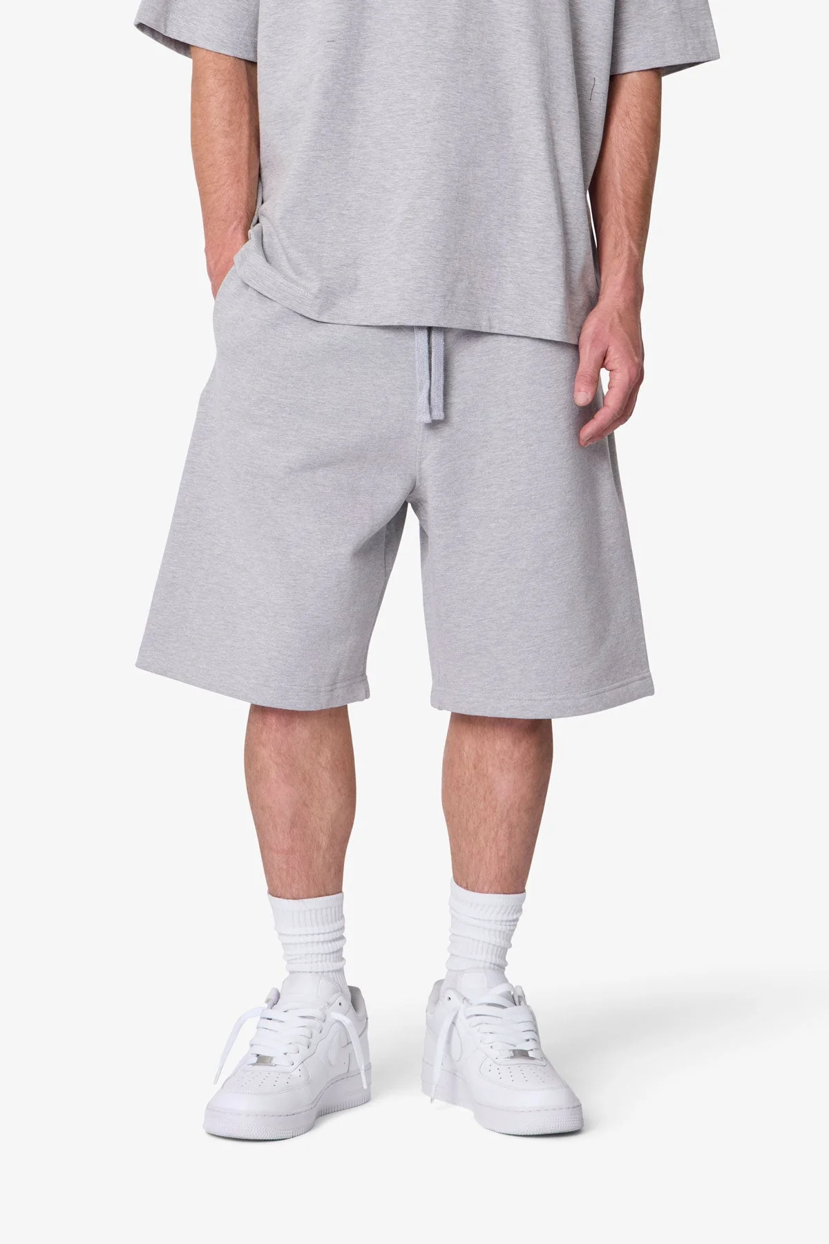 Heavy Basic Sweatshorts - Marled Grey - Image 6