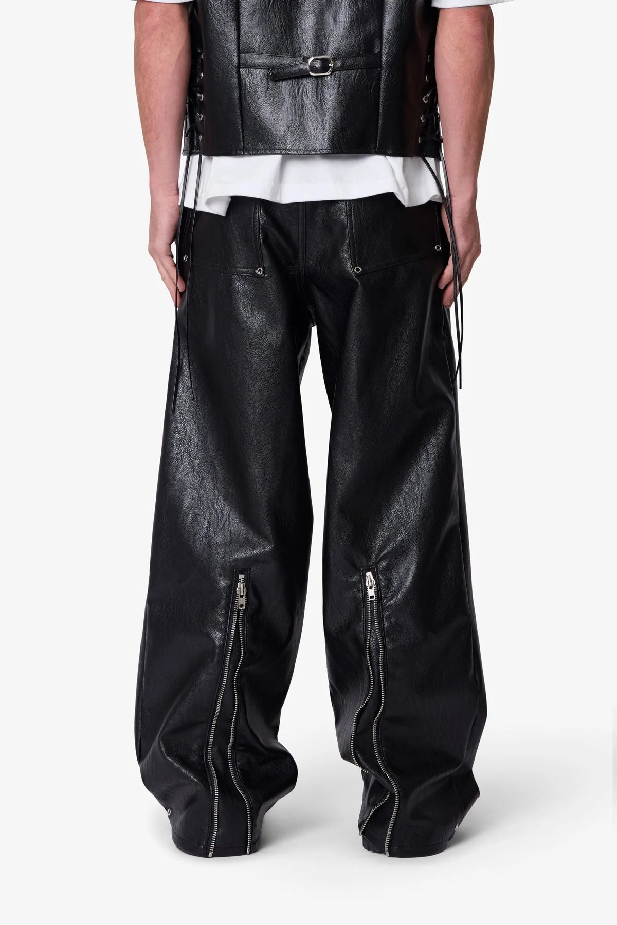 Leather Rave Zip Pants - Black - Image 5