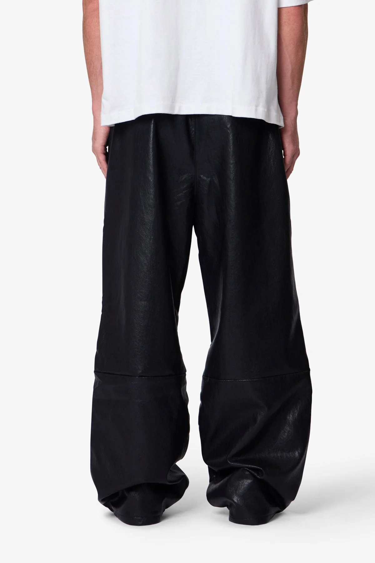 Leather Ultra Baggy Sweatpants - Black - Image 5
