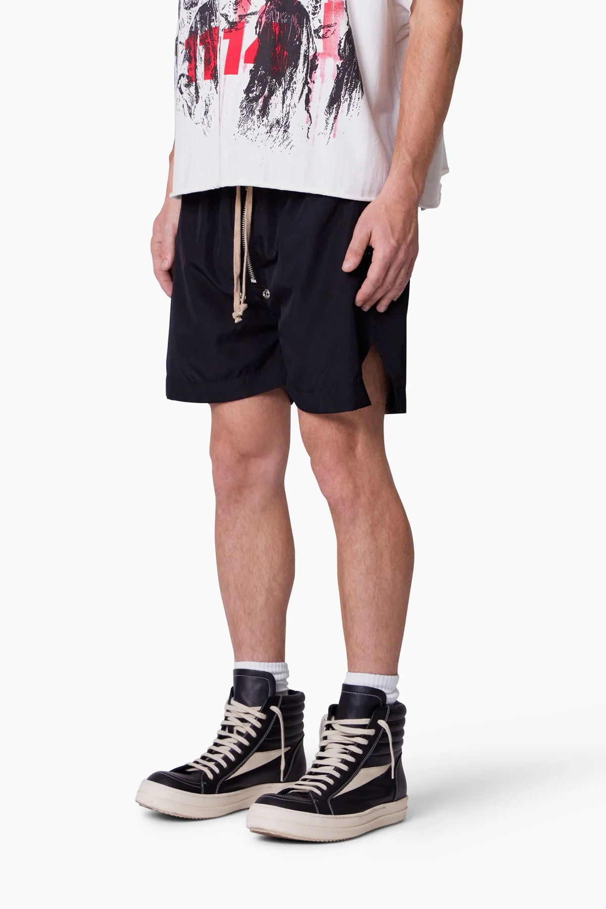 Lightweight Zippered Shorts - Black - Image 3