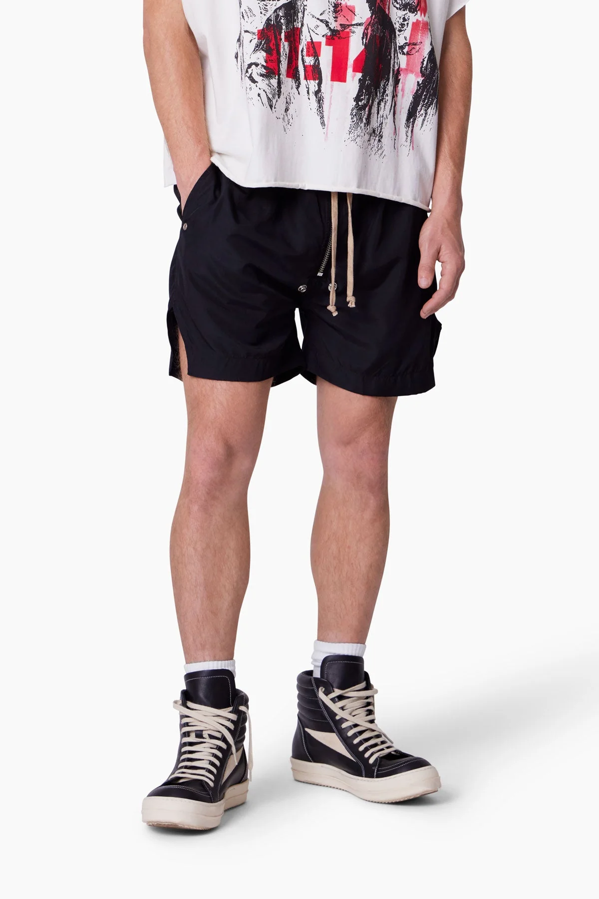 Lightweight Zippered Shorts - Black - Image 6