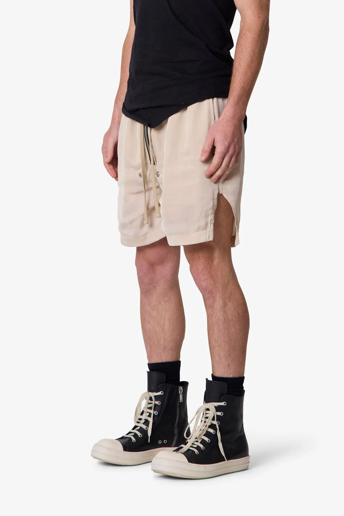 Lightweight Zippered Shorts - Tan - Image 3