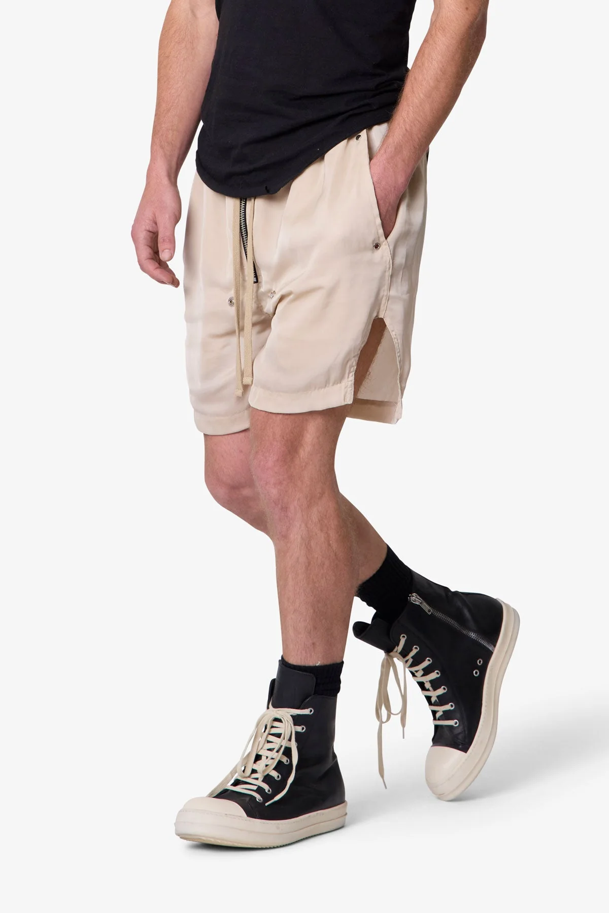 Lightweight Zippered Shorts - Tan - Image 6