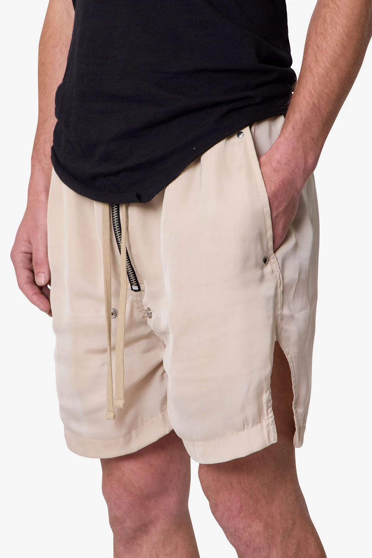 Lightweight Zippered Shorts - Tan - Image 7