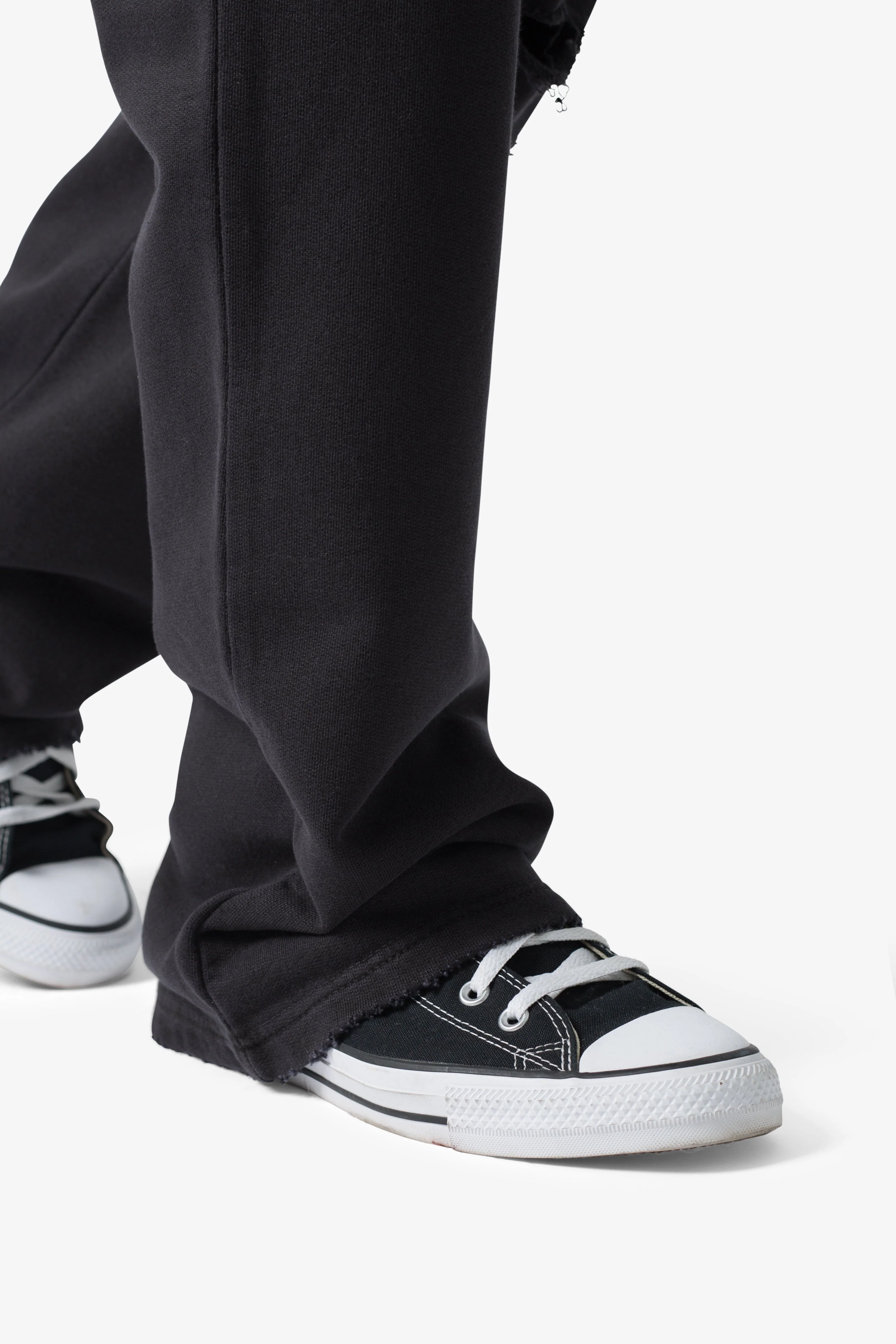 Metal Ring Flared Sweatpants - Black - Image 9