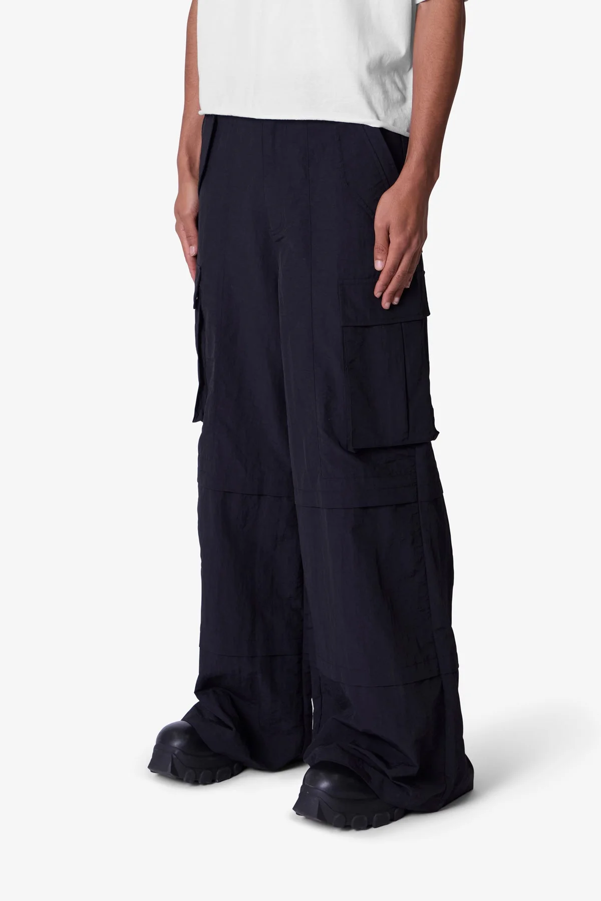 Nylon Rave Cargo Pants - Black - Image 3