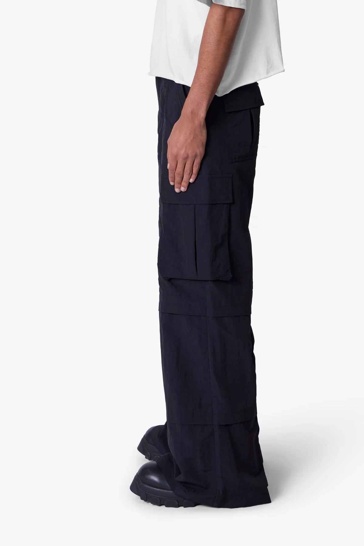 Nylon Rave Cargo Pants - Black - Image 4