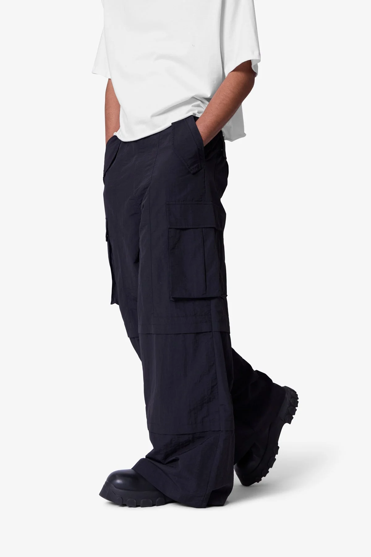 Nylon Rave Cargo Pants - Black - Image 6