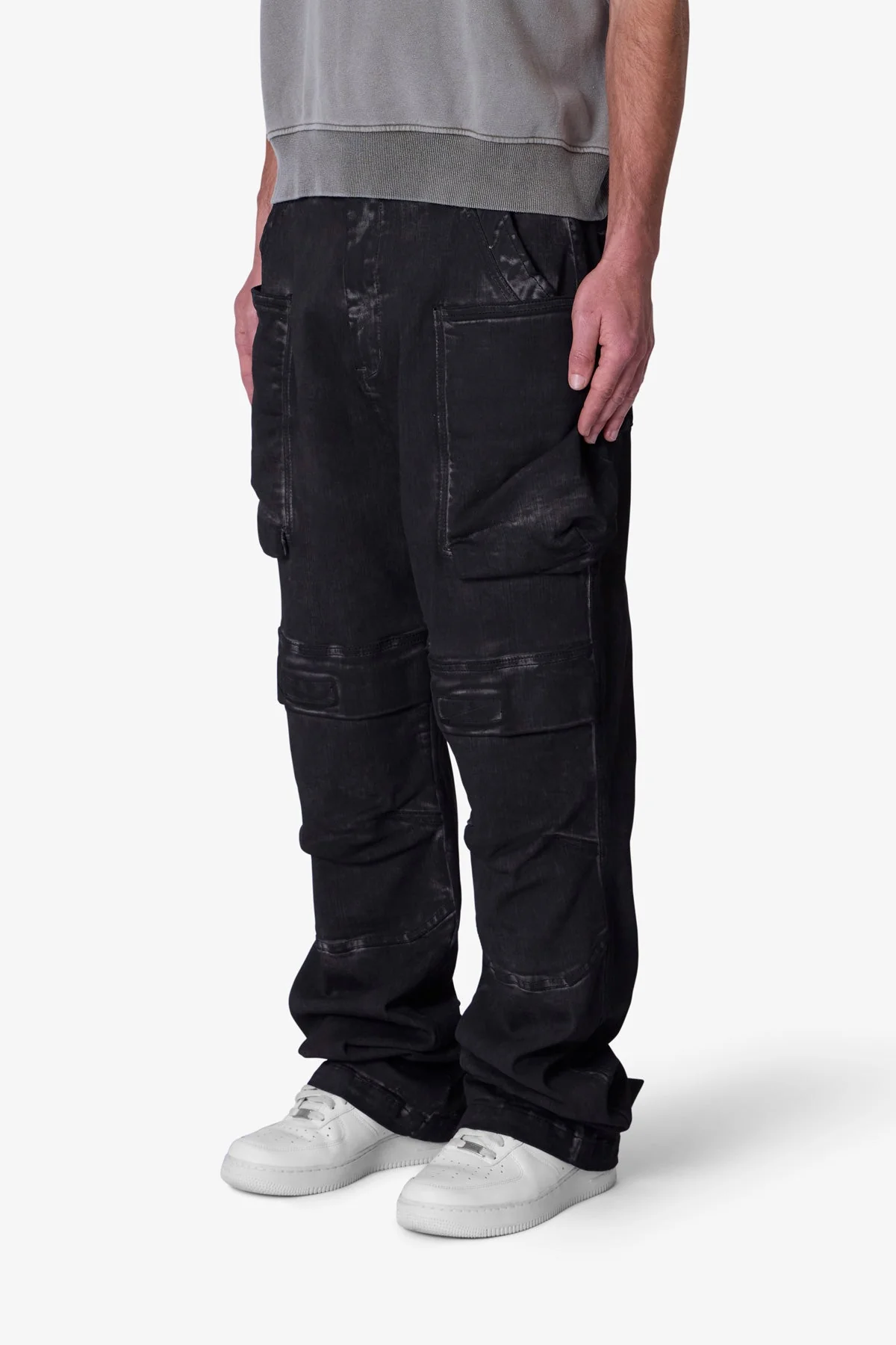Oil Stretch Cargo Pants - Brown - Image 3