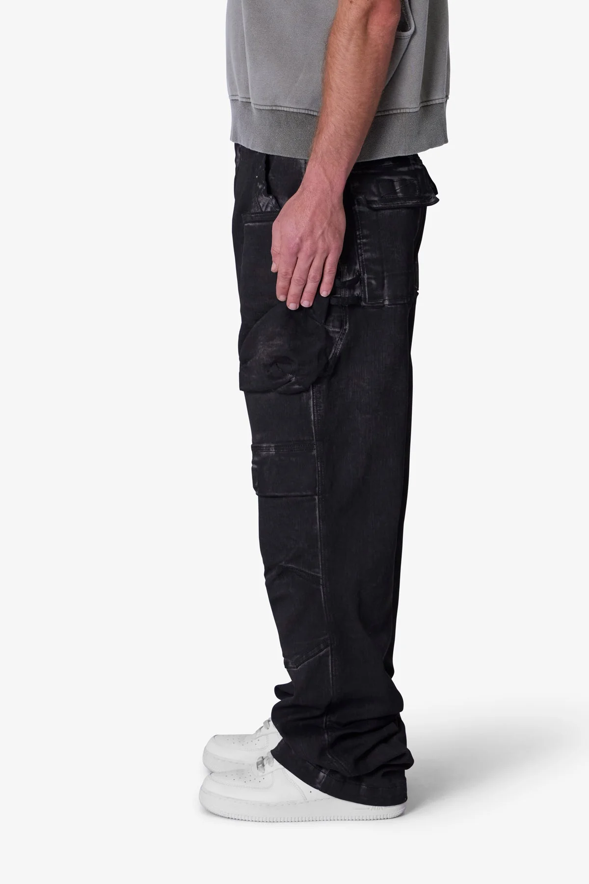 Oil Stretch Cargo Pants - Brown - Image 4