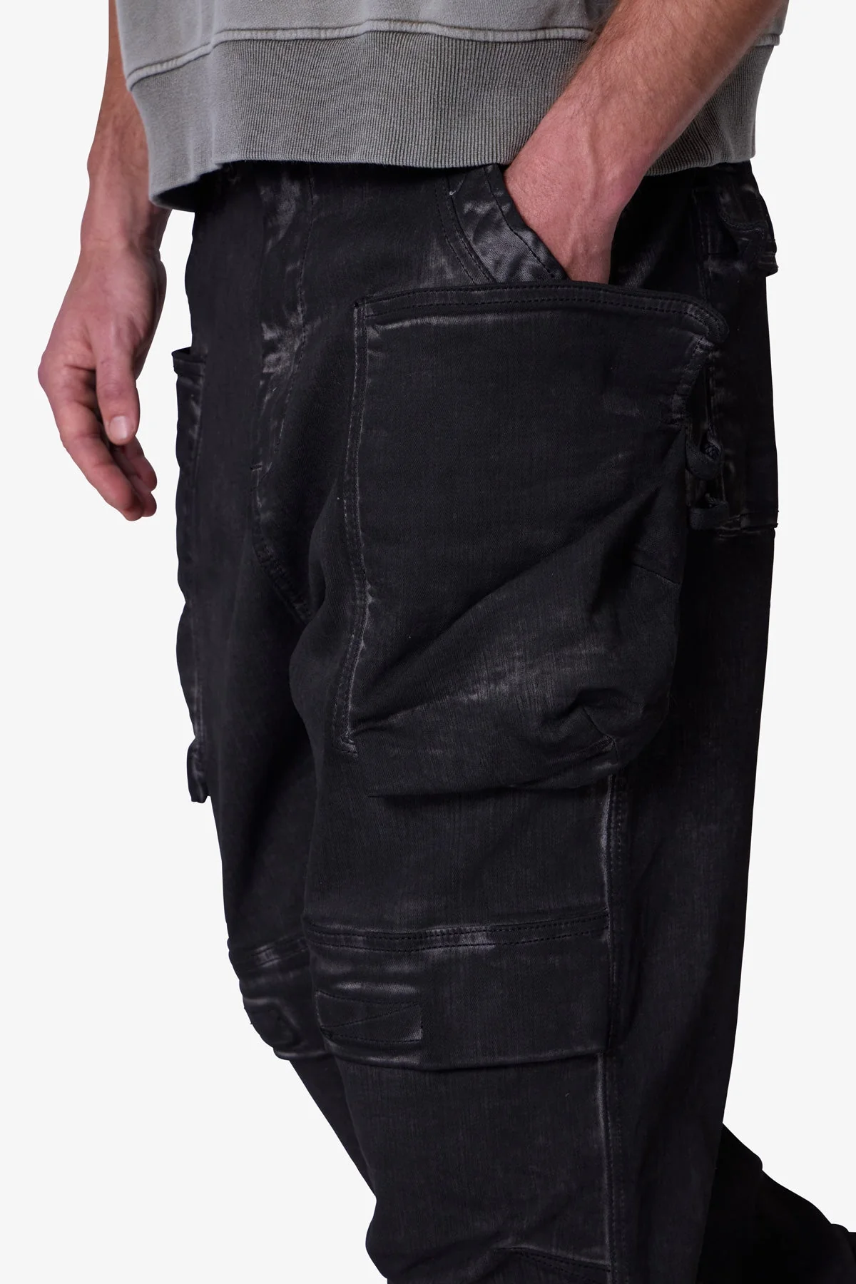 Oil Stretch Cargo Pants - Brown - Image 6