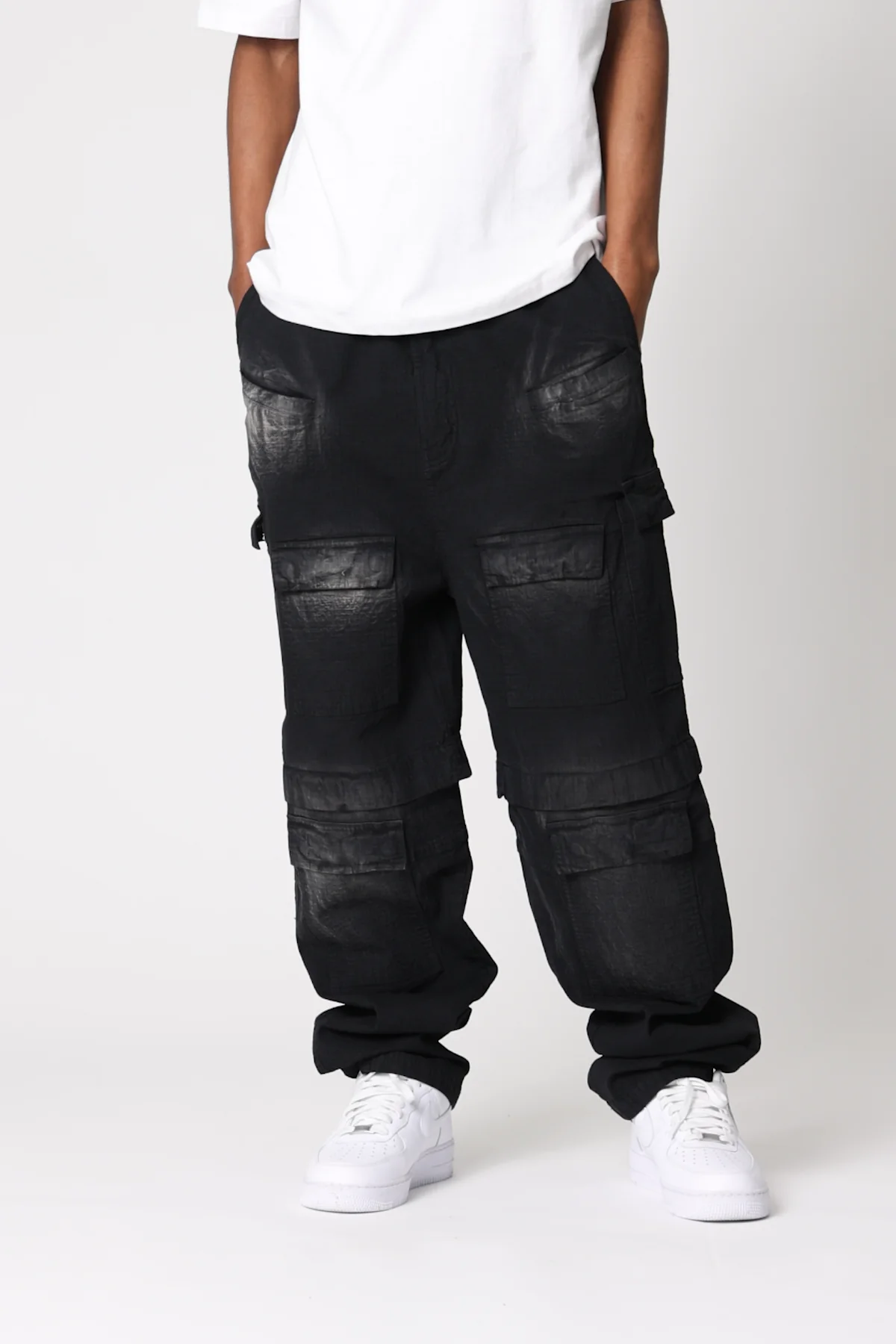 Oversized Cargo Pants - Washed Black - Image 3
