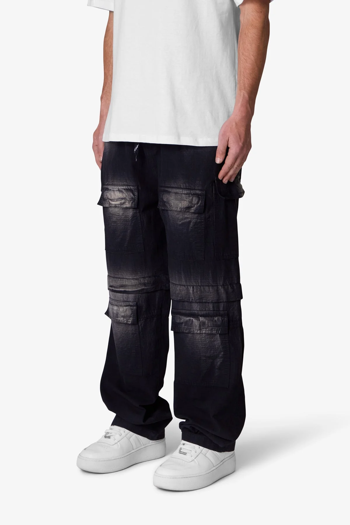 Oversized Cargo Pants - Washed Black - Image 4