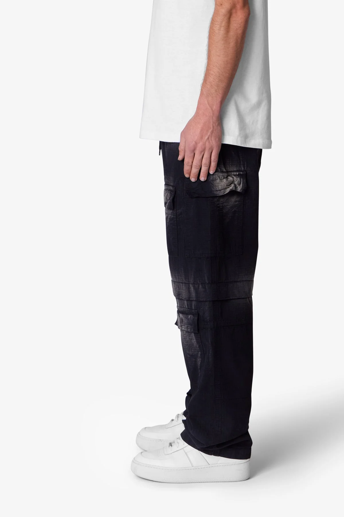 Oversized Cargo Pants - Washed Black - Image 5