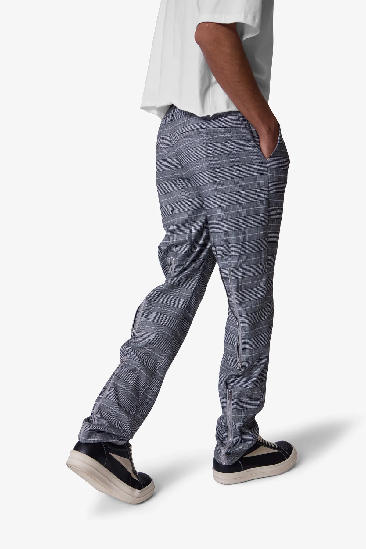 Punk Zip Trouser Pants - Black/Grey - Image 6