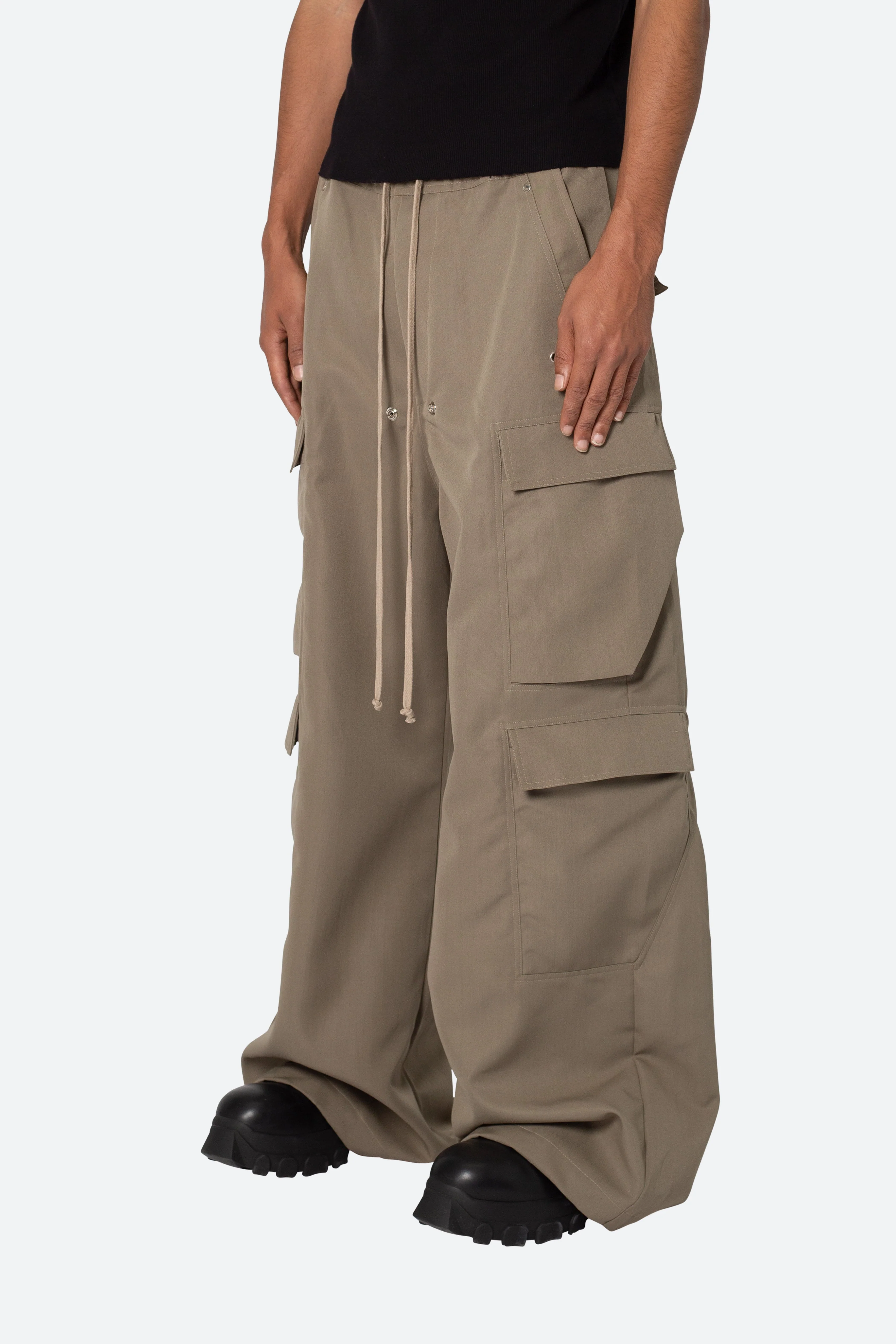 Rave Double Cargo Pants - Olive - Image 3