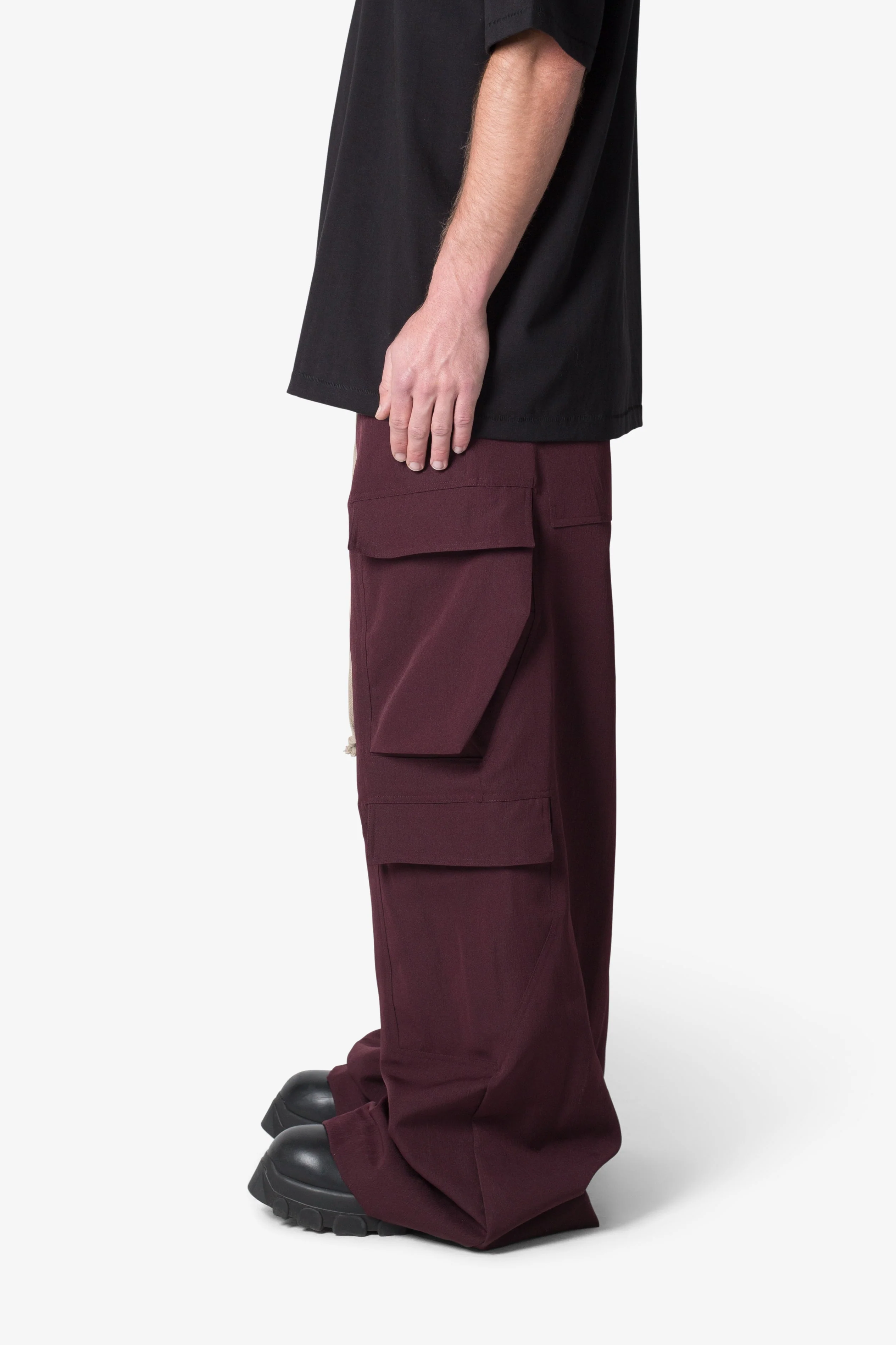 Rave Double Cargo Pants - Plum - Image 4
