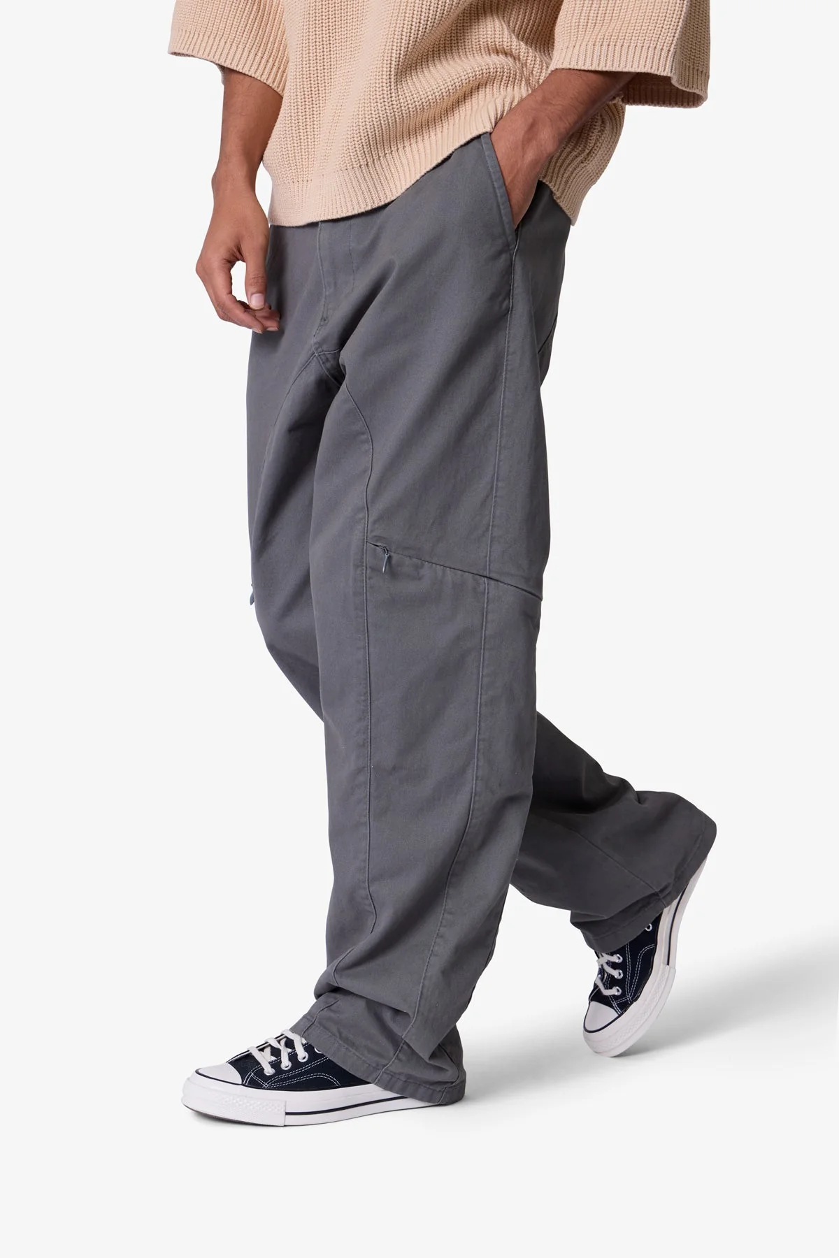 Secret Zipper Cargo Pants - Grey - Image 6