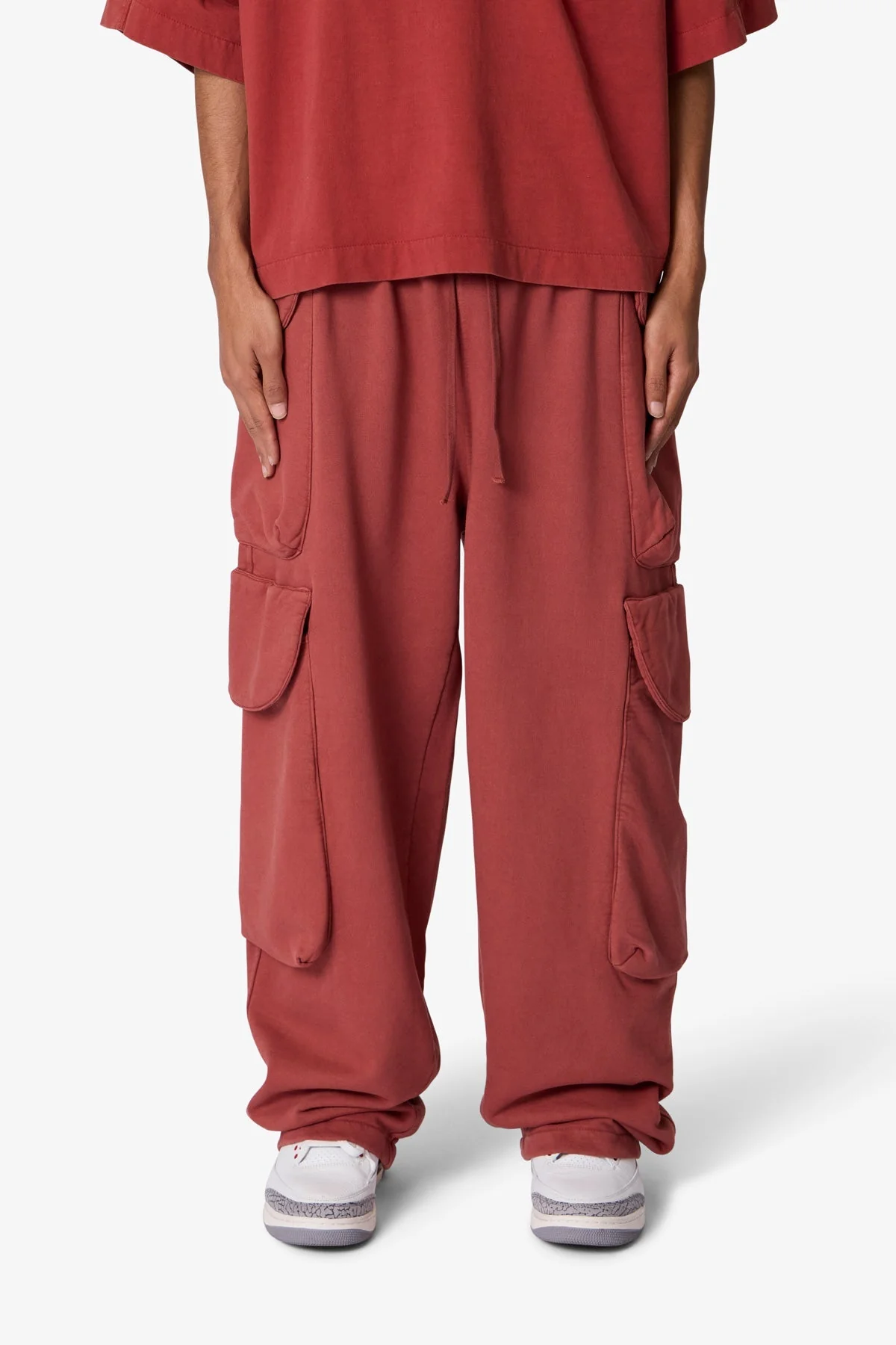 Side Cargo Pocket Sweatpants - Rust - Image 2