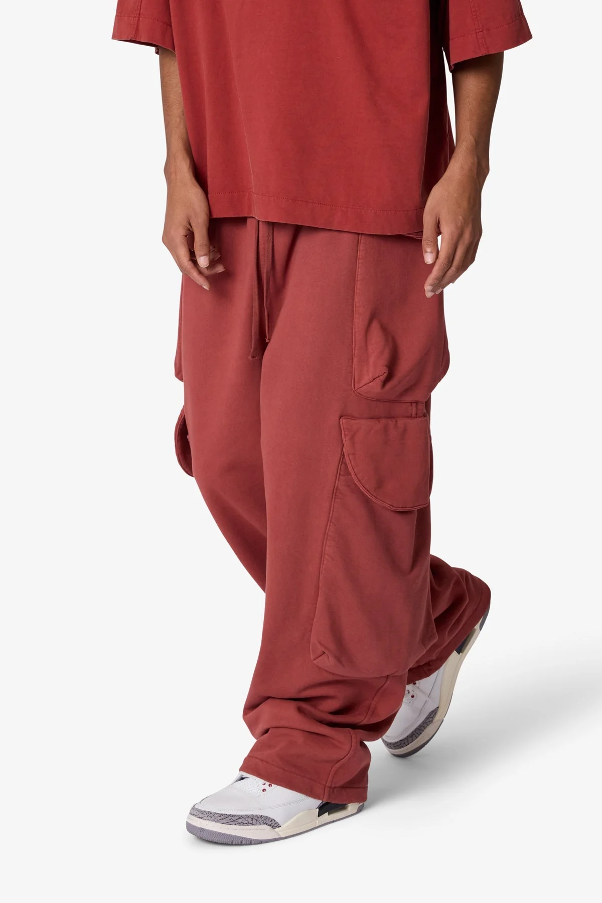 Side Cargo Pocket Sweatpants - Rust - Image 6