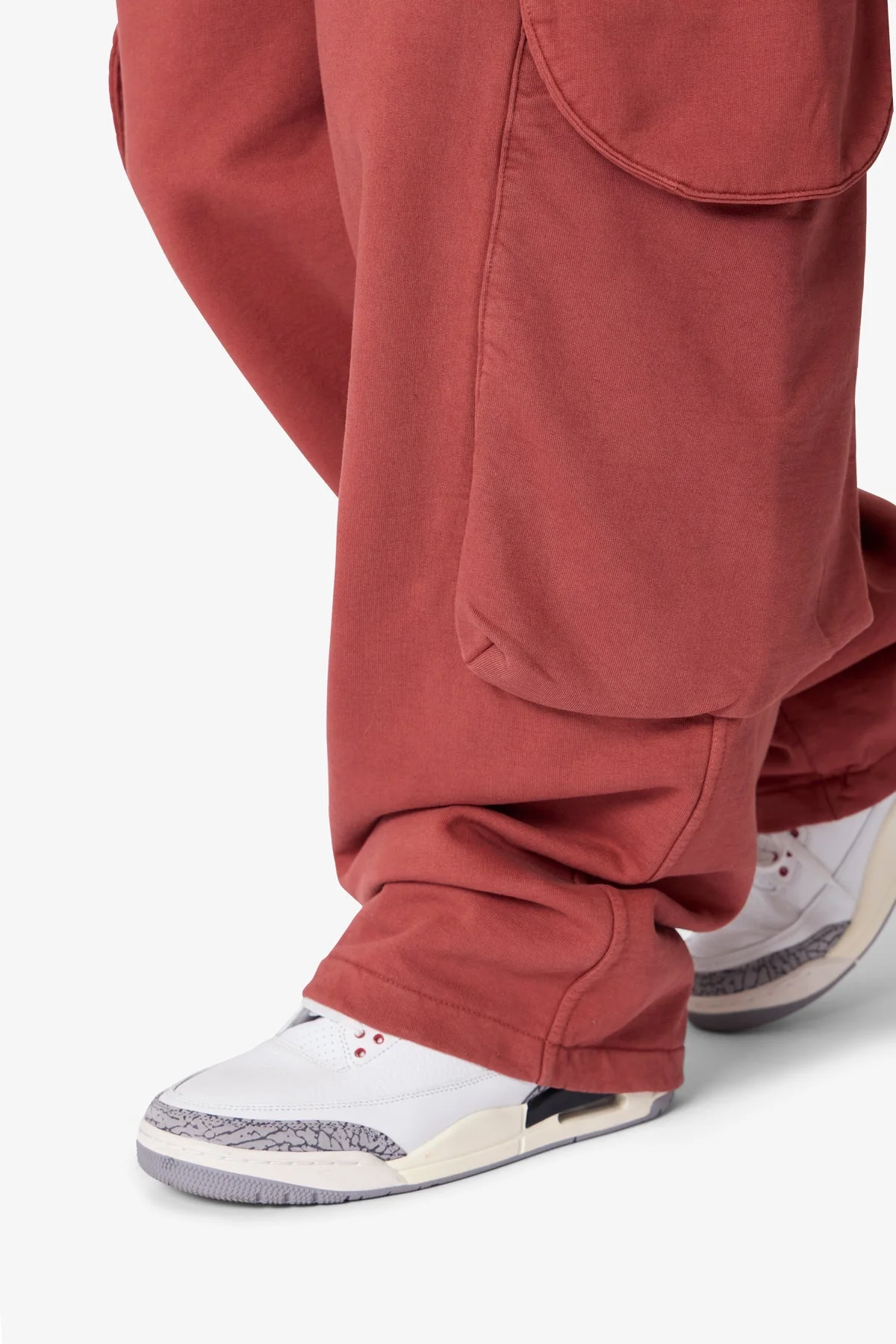 Side Cargo Pocket Sweatpants - Rust - Image 7