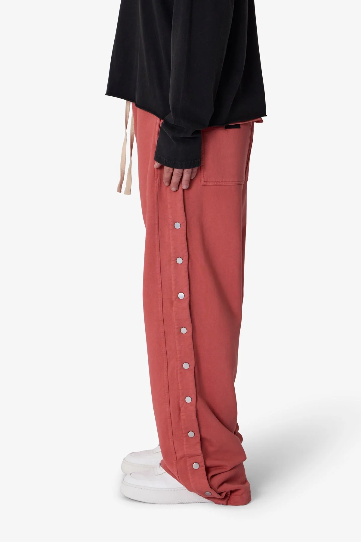 Side Snap Fleece Pants - Rust - Image 4