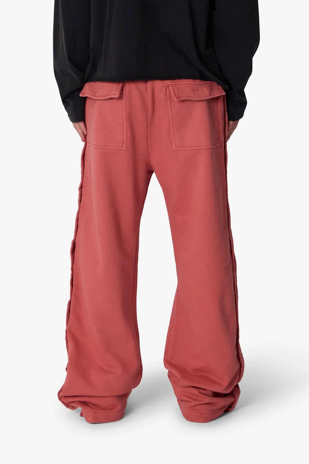 Side Snap Fleece Pants - Rust - Image 5