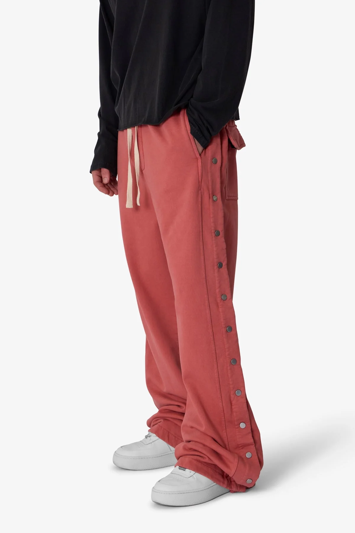 Side Snap Fleece Pants - Rust - Image 6