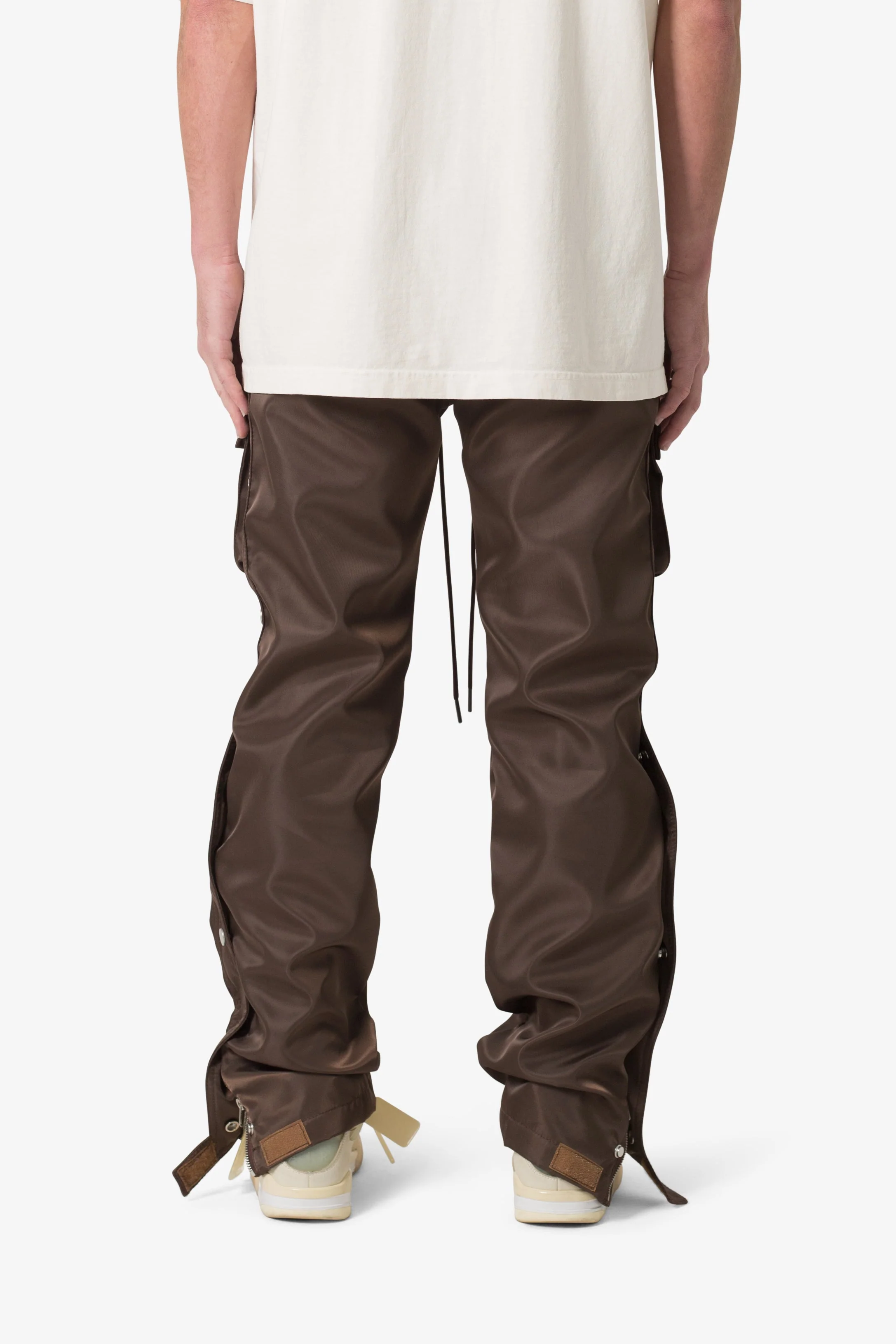 Snap Front Cargo Pants - Brown - Image 5