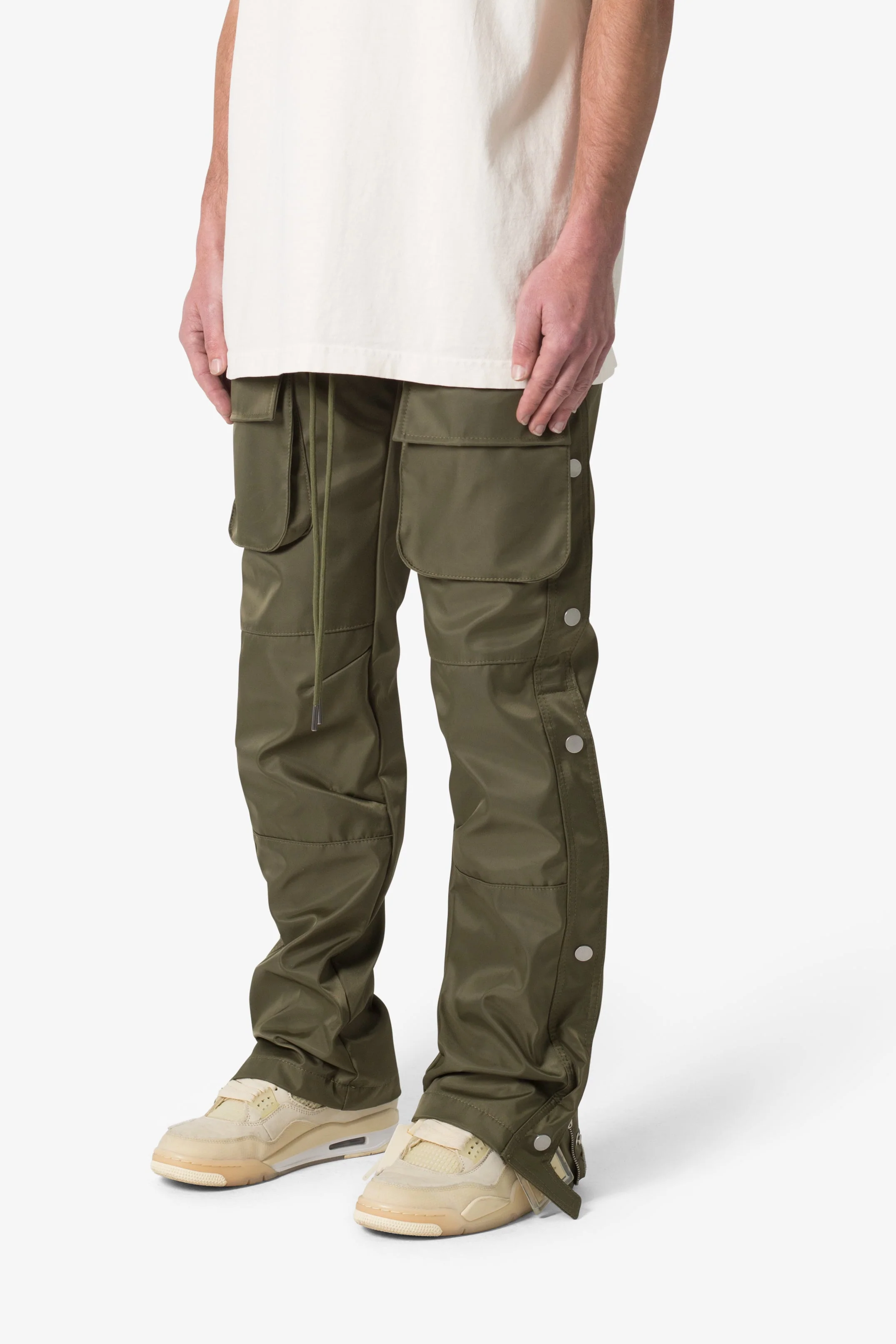 Snap Front Cargo Pants - Olive - Image 4