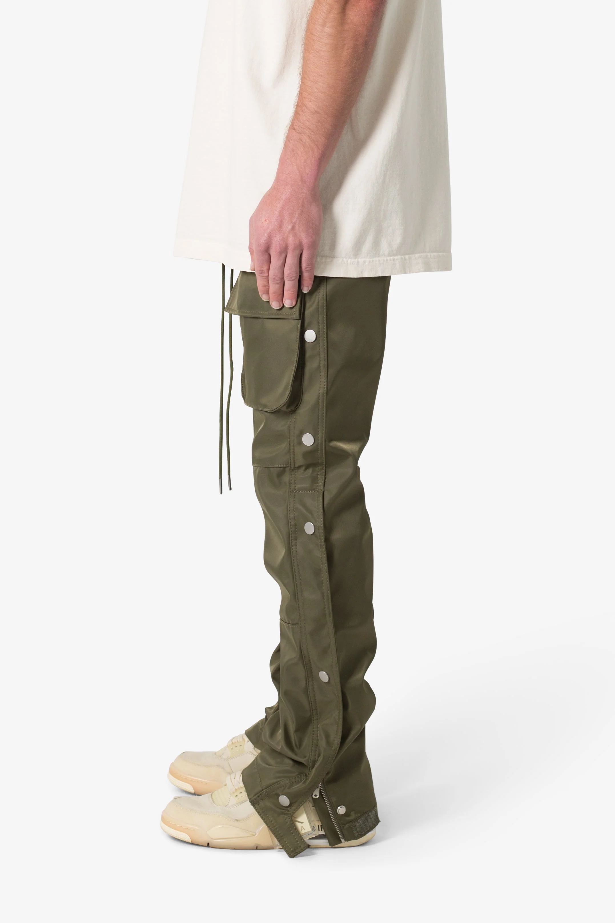 Snap Front Cargo Pants - Olive - Image 5