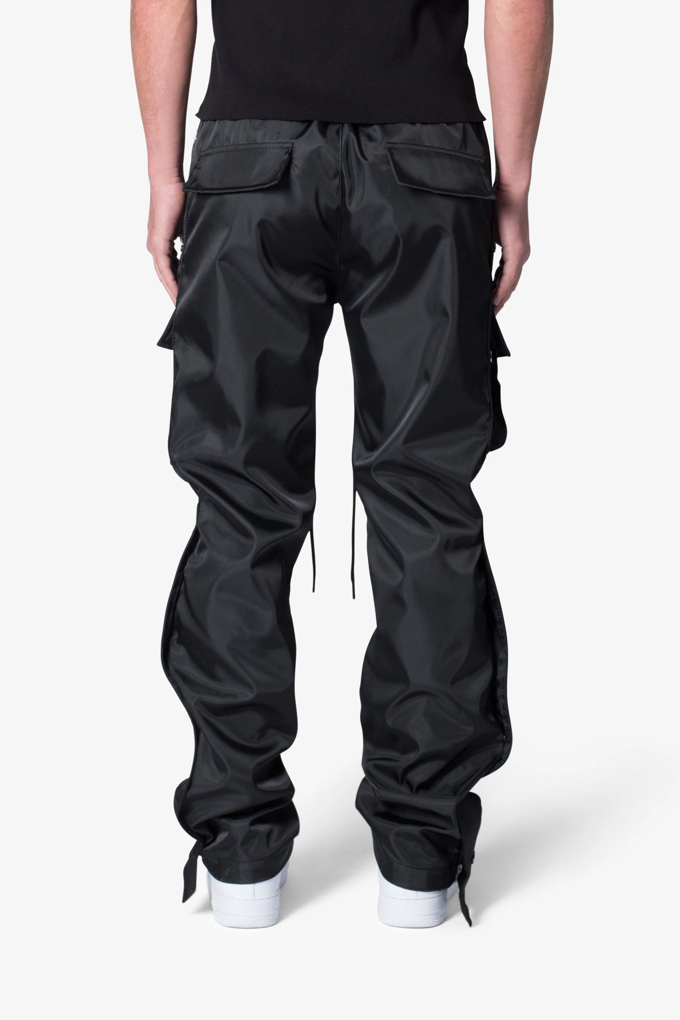 Snap Front Cargo Pants - Black - Image 6