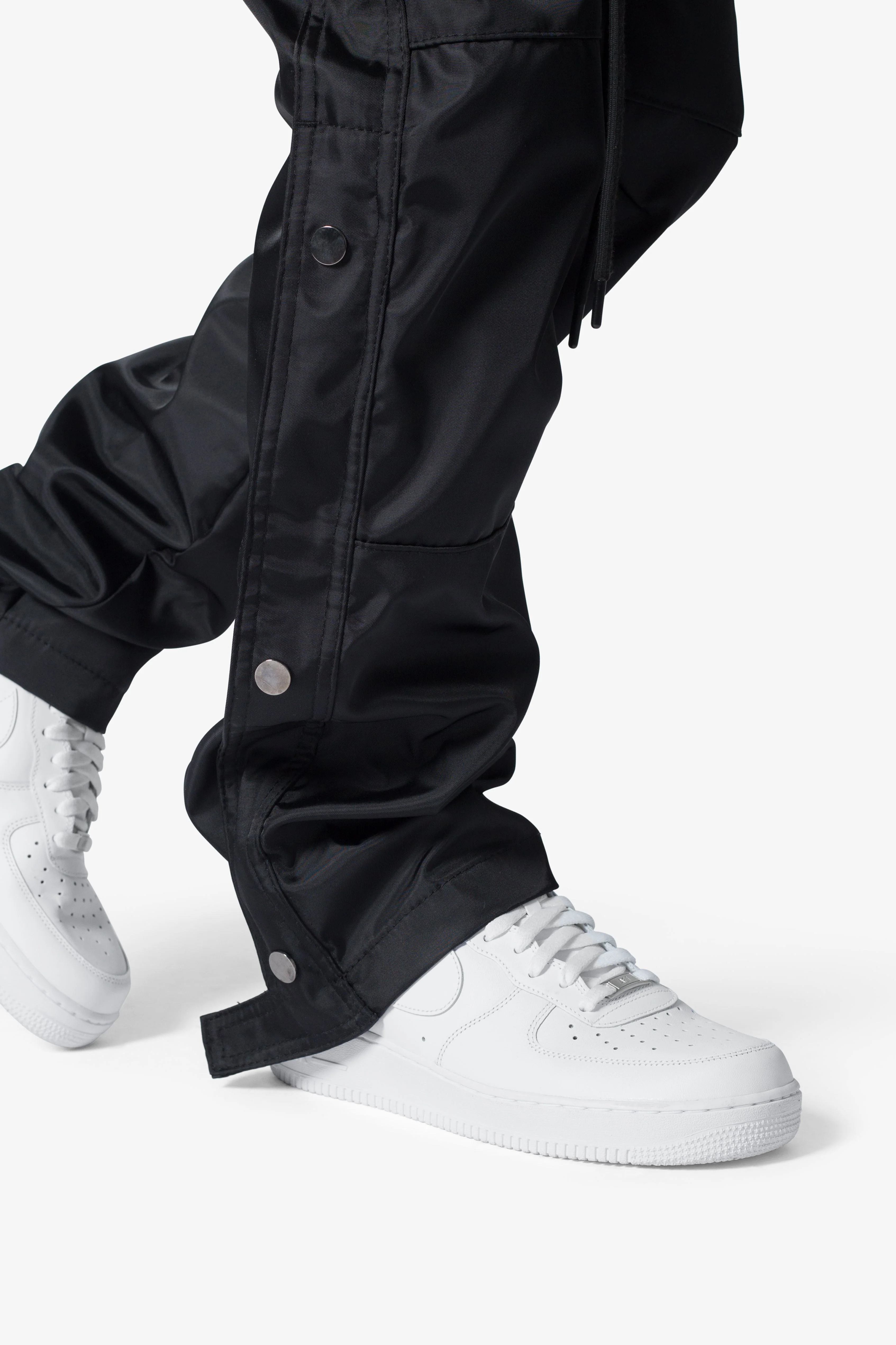 Snap Front Cargo Pants - Black - Image 8