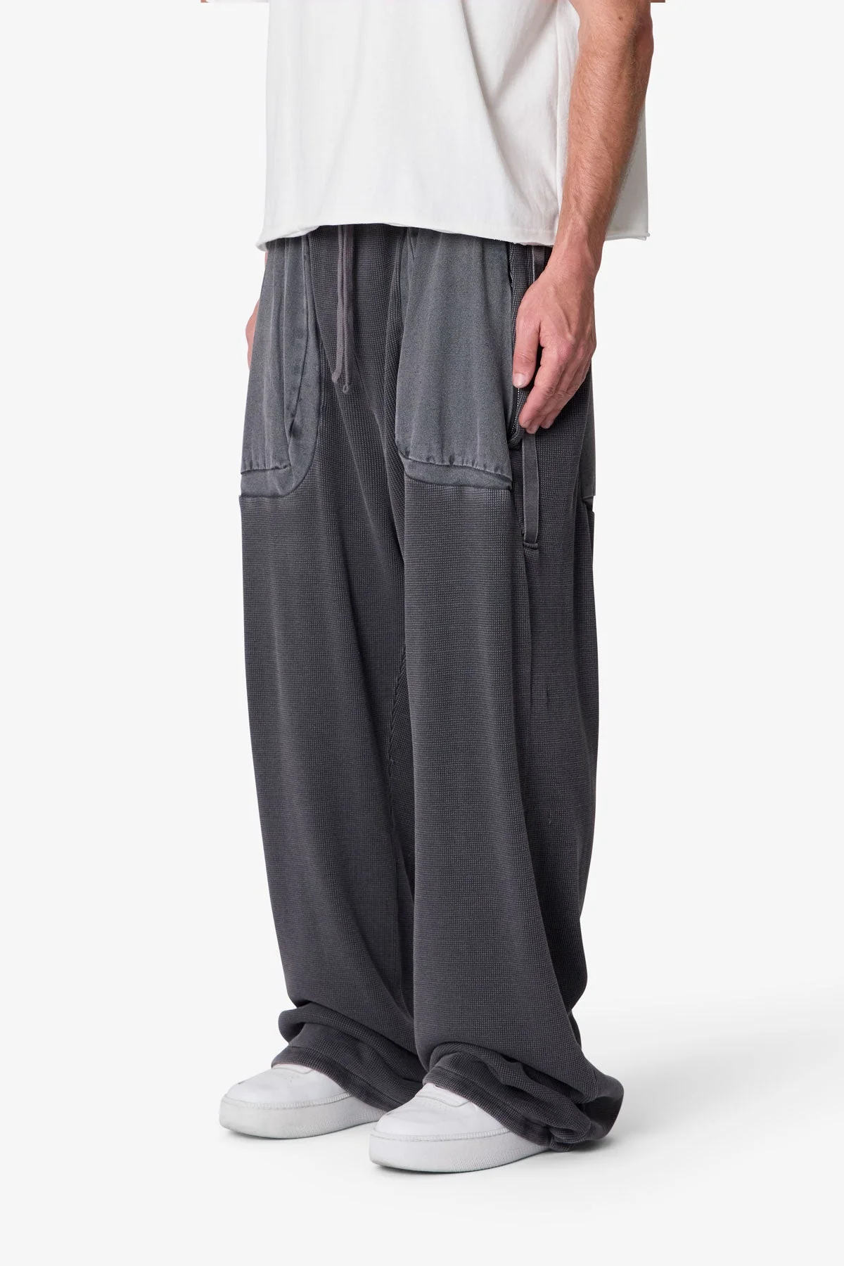 Thermal Cargo Sweatpants - Grey - Image 3