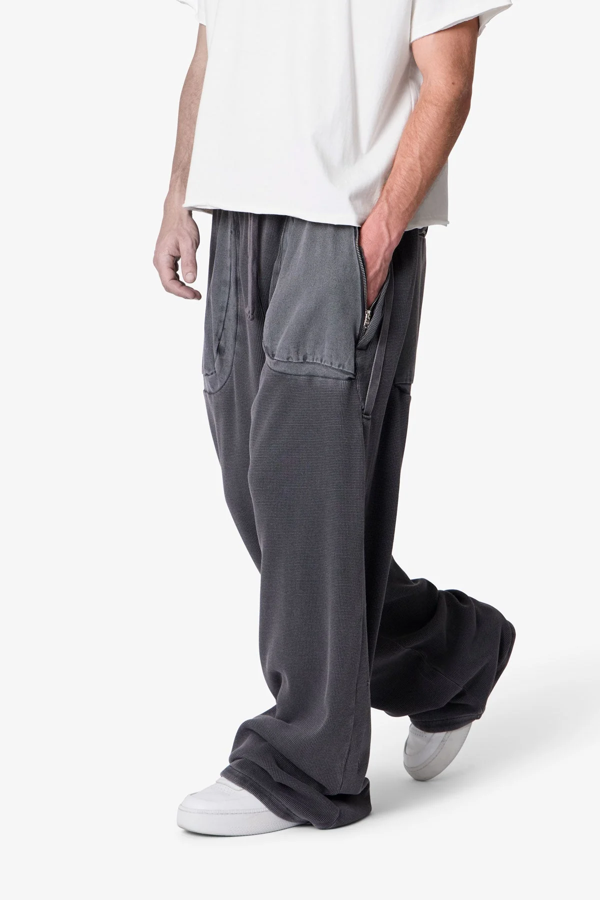Thermal Cargo Sweatpants - Grey - Image 6