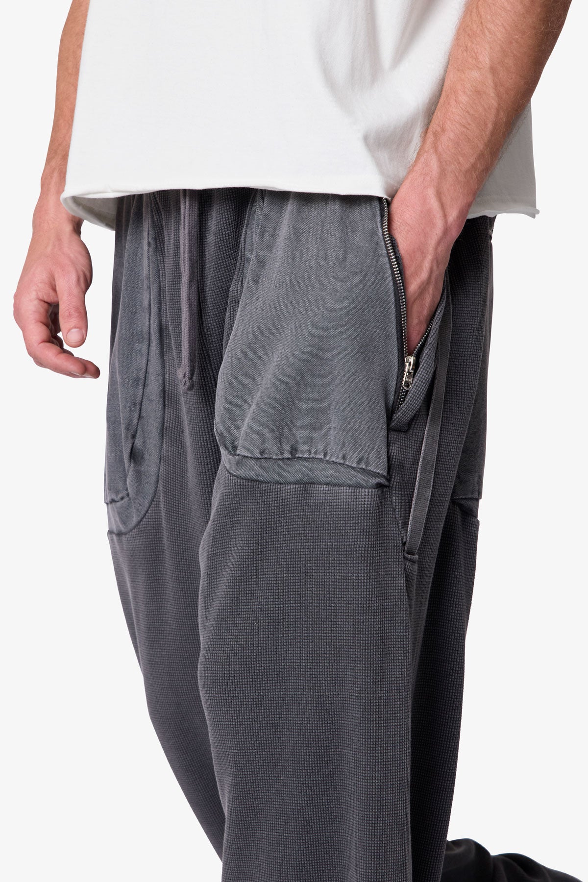 Thermal Cargo Sweatpants - Grey - Image 7