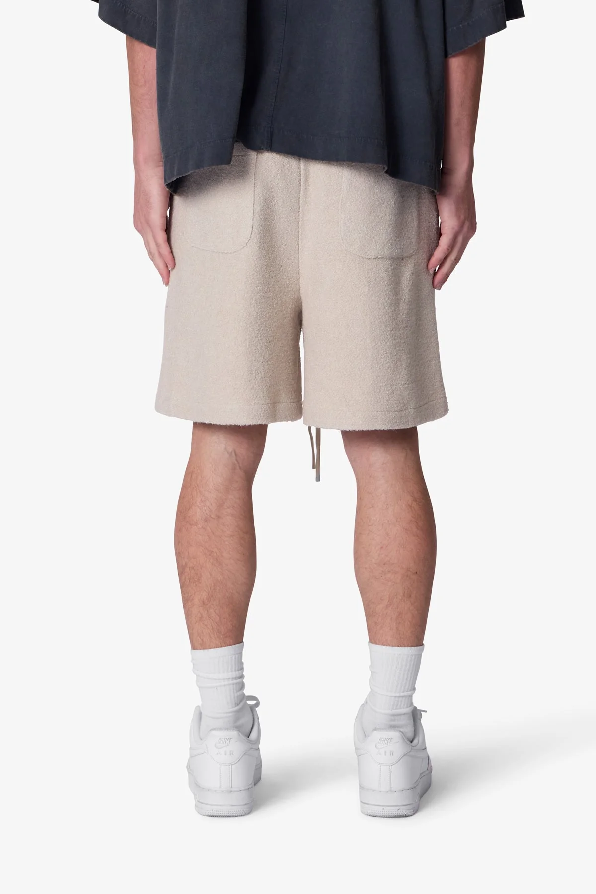 Tricot Striped Sweatshorts - Tan - Image 5