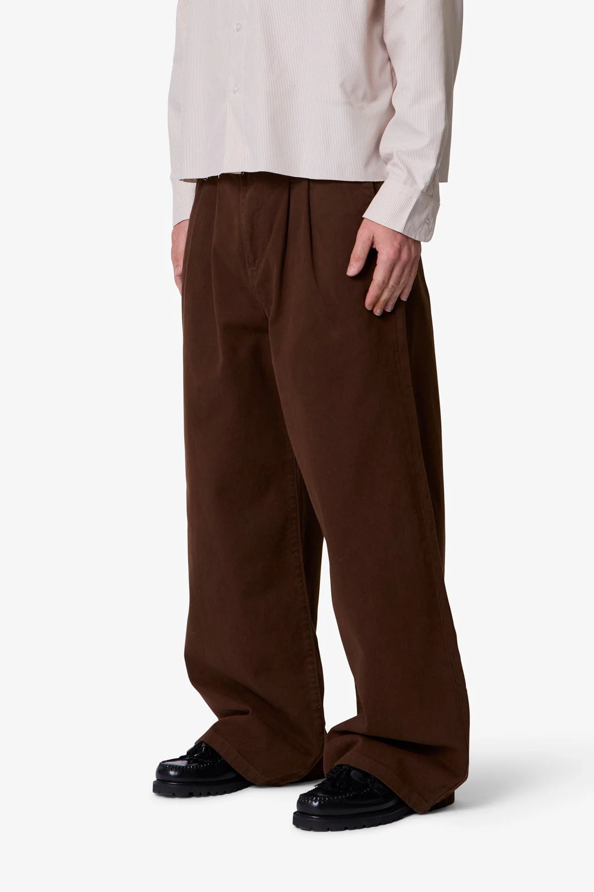 Twill Barrel Trouser - Brown - Image 3