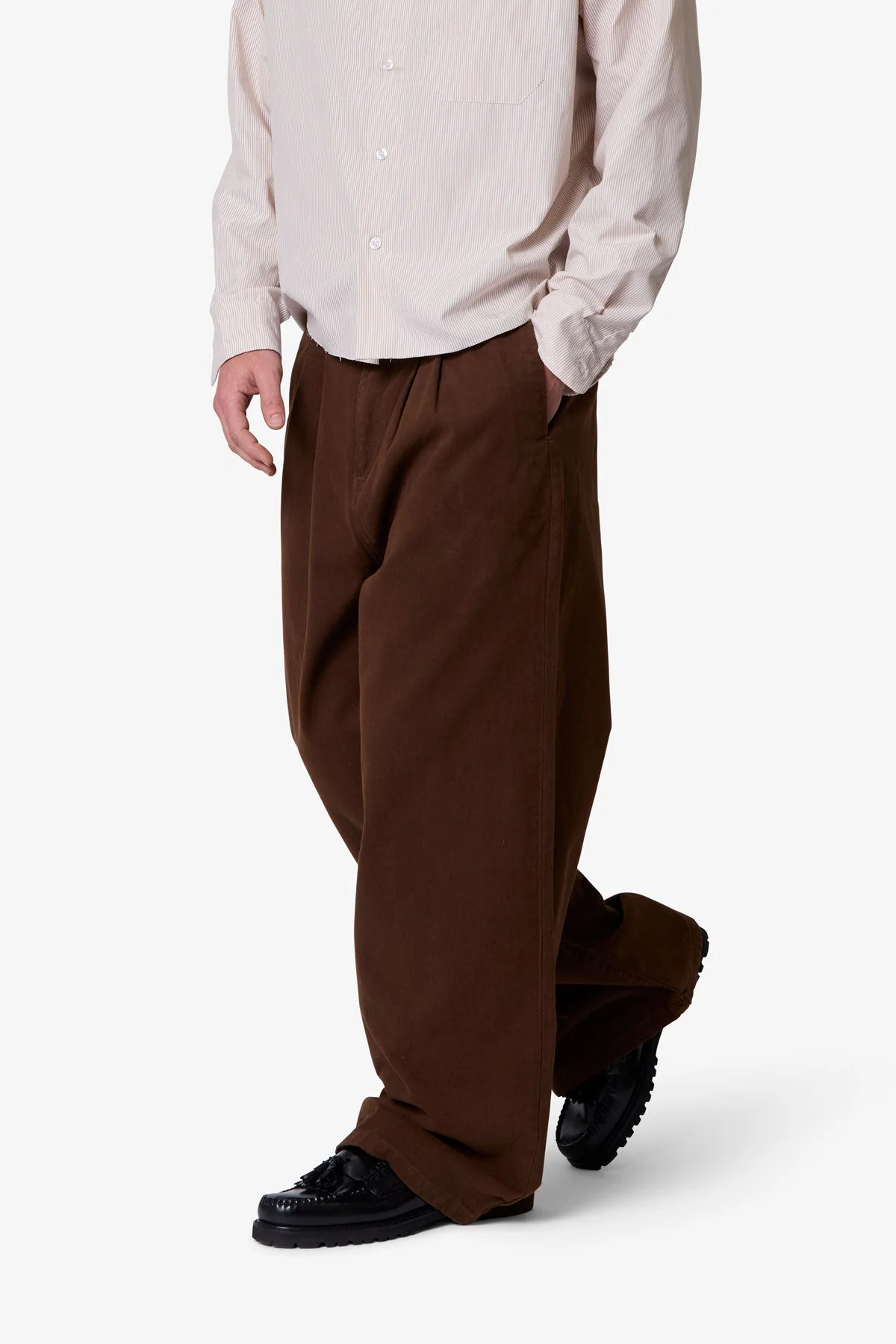 Twill Barrel Trouser - Brown - Image 6