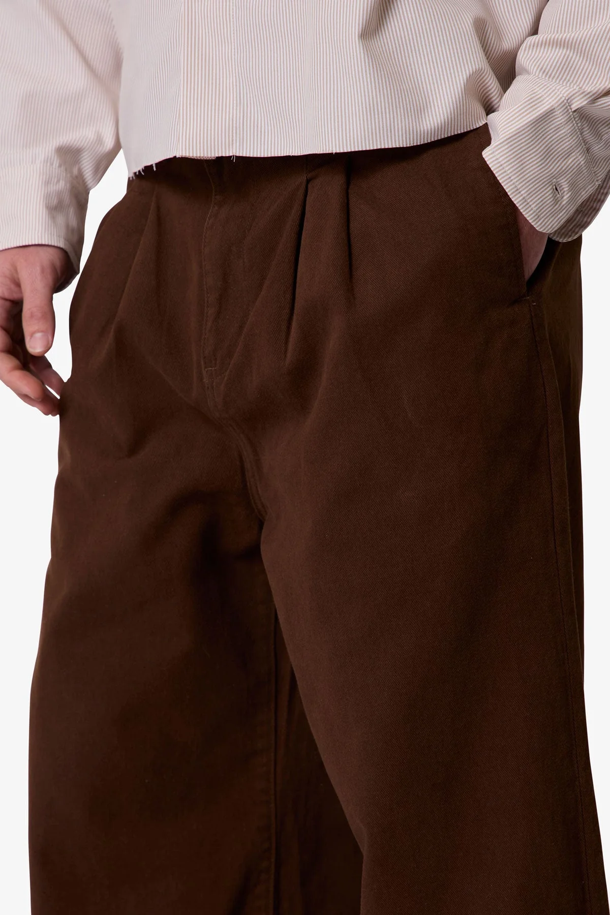 Twill Barrel Trouser - Brown - Image 7
