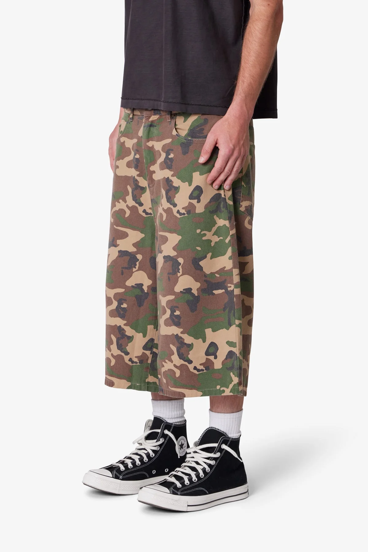 Ultra Baggy Camo Twill Shorts - Woodland Camo - Image 3