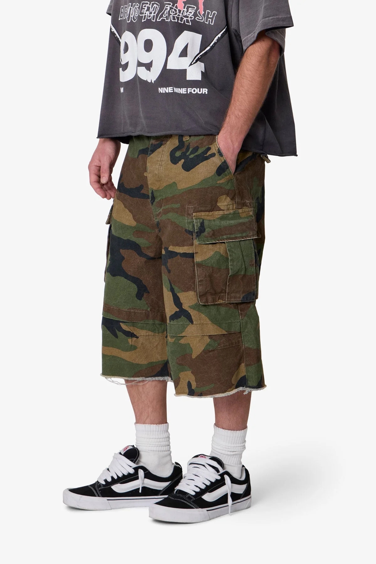 Ultra Baggy Cargo Shorts - Camo - Image 6