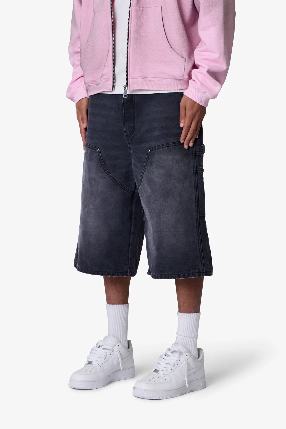 Ultra Baggy Carpenter Shorts - Washed Black - Image 3