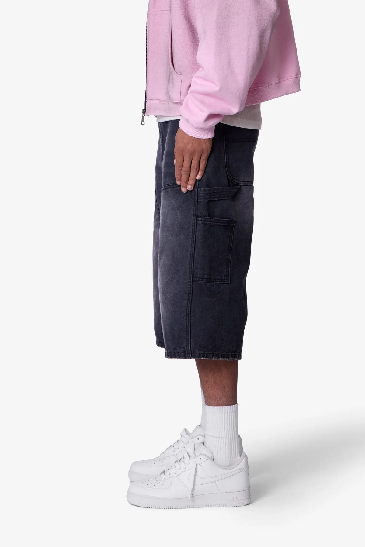 Ultra Baggy Carpenter Shorts - Washed Black - Image 4