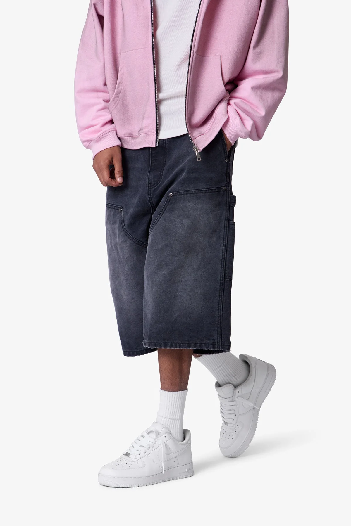 Ultra Baggy Carpenter Shorts - Washed Black - Image 6