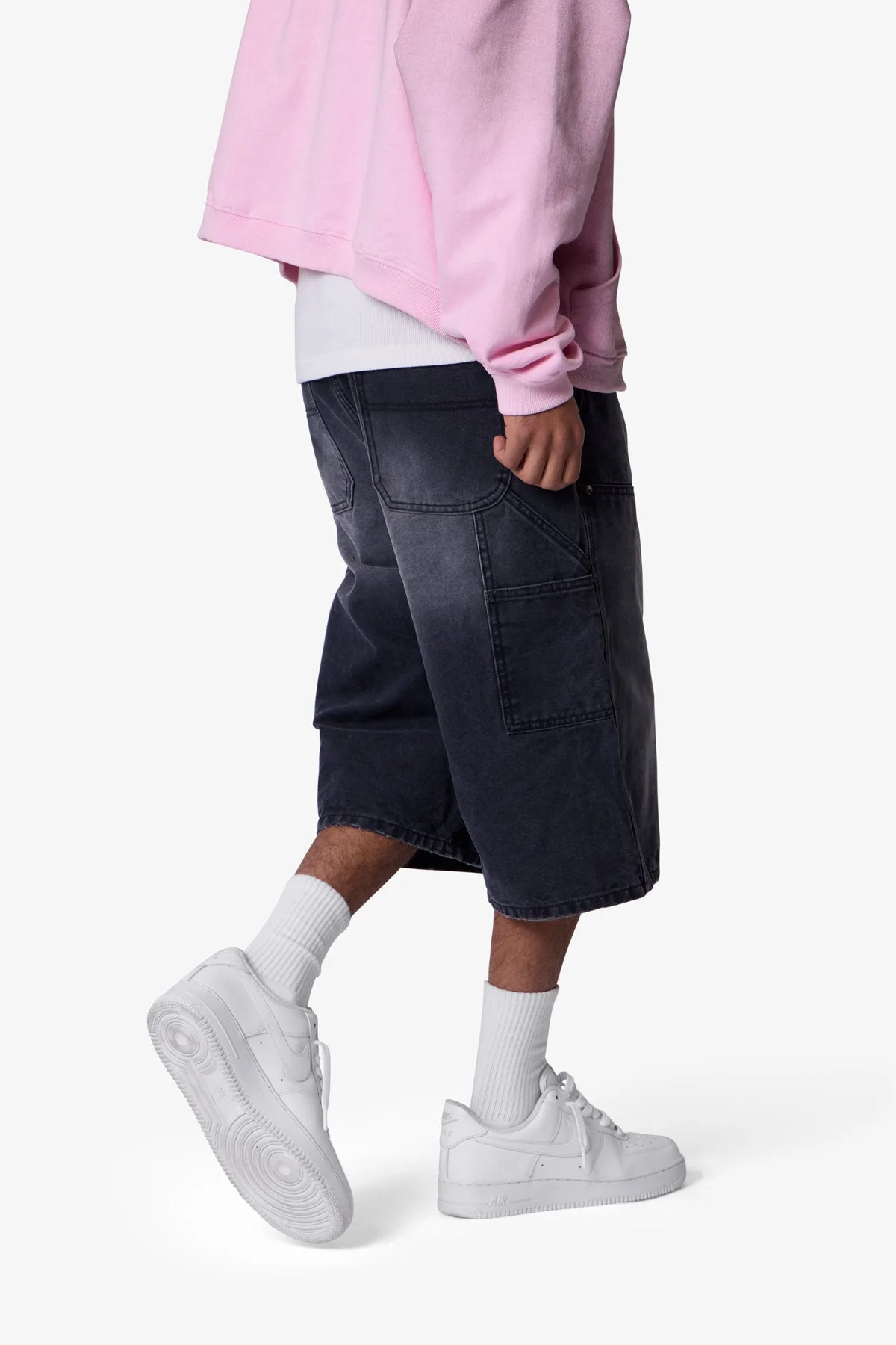 Ultra Baggy Carpenter Shorts - Washed Black - Image 7