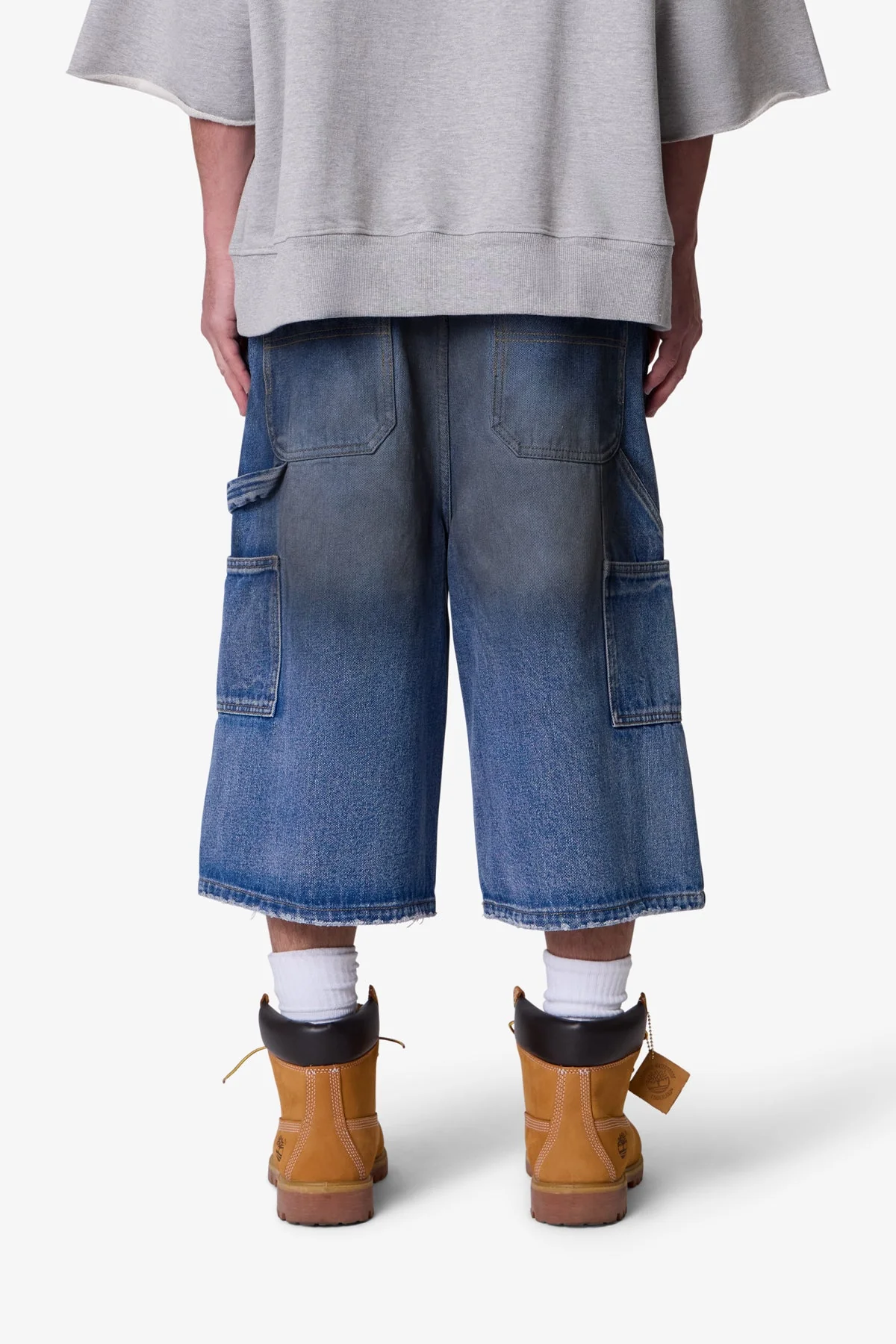 Ultra Baggy Carpenter Shorts - Washed Blue - Image 5